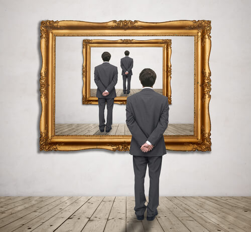 man in mirror