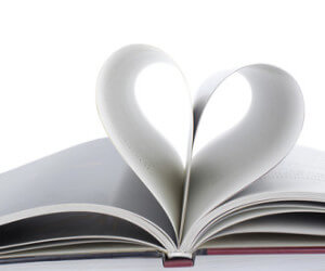 Book pages in heart shape - science of love